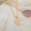 Pendant Necklaces Pearl Chain Heart Gold Color Chokers Trendy Fashion Jewerly Accessories