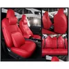 Auto -stoelbedekkingen Accessoires ER voor Tesla Model Y Hoogwaardige leer Custom Fit 5 -haven Cushion 360 graden FL ered 3 Made Made ALLEEN EEN DH2NJ