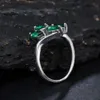 Pierścienie zespołowe Canpel 2023 Nowy luksus AAA Cubic Zirconia Pierścienie dla kobiet moda zielony kryształowy pierścień zaręczynowy Weddna biżuteria Z0509