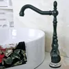 Kitchen Faucets Black Brass Single Handle Hole Deck Mount Sink Faucet Swivel Spout Bathroom Basin Cold And Mixer Tap 2nf662