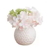 Decorative Flowers Lavender Artificial Chrysanthemum Hydrangea Flower With Vase Wedding Decorations Home Table Living Room Decor