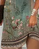 Casual Dresses Women's 2023 Summer Fashion Vintage Floral Tribal Print Cold Shoulder Short Sleeve Daily Mini A Line Dress