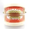 Hip Hop Accessories Gold Braces Hip Hop Hollow Inlaid Micro Zircon Cuban Chain Teeth Denture Jewelry