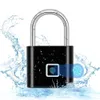 Door Locks KERUI Keyless USB Charging Fingerprint Lock Smart Padlock Waterproof Door Lock 0.2sec Unlock Portable Anti Theft Padlock 230508