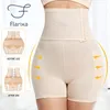 Shaper de barriga de cintura Flarxa Fake Hip High Caista Pesca de Flama Flora Slimming Treiner Treiner Shapewear Calças Plus Size Surfos de Segurança Em