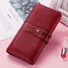 Portefeuilles Kavis Long Design Véritable Cuir Femmes Portefeuille Femme Porte-monnaie Hasp Portomonee Embrayage Lady Cell Phone Holder Sac Carte