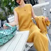 Casual Dresses Summer Miyake veckar klassisk grundläggande rak ärmlös Vest Dress Fold Versatile Fashion Western-stil botten kjol 8 färger