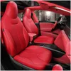 Araba Koltuğu Tesla için Aksesuarlar ER Model Y/S Yüksek Kaliteli Deri Özel Fit 5 Seaters Yastık 360 Derece FL ERED MODEL3 YALNIZCA DHN4H