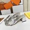 Designer Sandal Shake Flat Mule Women Metallic Lambskin Slipper Mid Heel Slippers High Heeled Chunky Heels Slides Fashion Summer Slides 35-41