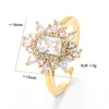 Cluster Rings Eyika Elegant Full Cubic Zirconia Crystal For Women Gold Silver Color Flower Ring Fashion Engagement Wedding Party Jewelry