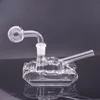Fashion Tank Glass Oil Burner pipe Hookah Heady Bubbler Pipe Detachable Dab Rigs Beaker Bong with Oil Burner bowls