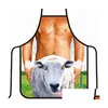 Brush Sheep Funny Comics Cute Cartoon Washing Clean Kitchen Cooking Adt Apron For Birthday Gift Drop Delivery Mobiles Motorcycles Ca Dh24B