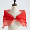 Foulards fil de mariée châle robe de mariée couverture bras Mori Net rouge section mince A épaule Banquet femme