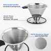 Coffee Filters Stainless Steel Cone Coffee Dripper Slow Drip Coffee Filter Paperless and Reusable Ultra Thin Micromesh Filter P230509