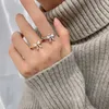 Bandringar 2023 Ny modell Bowknot -ringar för kvinnor glittrande zirkon temperament ring få bröllop brud utsökta smycken z0509