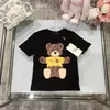 Çocuk T-Shirts Erkek Kızlar Kısa Kollu Mektup Pamuklu Tişört Yetişkinler ve Çocuklar Yaz Tees Bebek Üstleri Beyaz Siyah 90cm-160cm A117