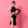 Scene Wear Fringe Latin Dance Dress Girls Performance Costume Salsa kläder Ballroom Practice Tap Dancewear Samba Outfit JL4071