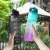 New Sports 1 Litre Water Bottle with Straw Outdoor Travel Portable Clear Water Bottle Plastic My Drink Bottle Free with Straw