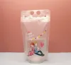 Garrafas de água Bolsas de bebidas plásticas com canudos de canudos 500 ml de zíper reclosável não-tóxico de bebida não tóxica