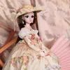 Dolls 1 3 BJD Ball Jointed 60 CM For Girls Gift Full Set Body With Fashion Clothes Shoes Wig Vinly Head Baby Toys 230508