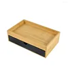 Storage Boxes 1Pc Box Cosmetic Drawers Jewelry Display Case Desktop Container Organizer Bamboo Makeup Organizers