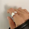 Cluster Rings S925 Sterling Silver Ring Female Index Finger Ins Small Red Book Design Sense Plain Shaped Thumb