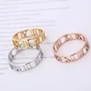 Band Rings 2023 Roman Numerals Stainless Steel Rings For Woman Girl For Men Couple Hollow Wedding Ring Z0509