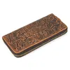財布男性のための本物の革の長い財布本物の財布クラッチバッグマン女性ハンド6 "リストベルト付きiPhone