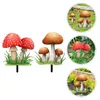 Geschenkwikkeling 2 stks Stakes Outdoor Garden Decoratieve patio Lawn Ornament Acryl Madryl Mushroom Stake