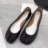 Dress Shoes sheepskin split toe single shoes women's leather flat bottom pig's hoof grandma shoes shallow mouth ballet Lefu shoes 230508