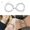 Bracelets de charme x7ya 2pcs Jóias de jóias ajustáveis ​​Love Bracelelet pendente de ímã de coração