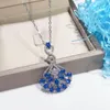 Pendentif Colliers À La Mode Bleu Couleur Jupe Argent Sur Le Cou Collier Pour Les Femmes Anniversaire Cadeau Bijoux En Gros X6865Pendentif Morr22