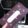 Car Sun Visor Rhinestone Tissue Box Luxury Towel Napkin Holder High-end Paper Box Bling Auto Interior Storage Car Acessories