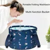 Bassänger Portable Travel Washbasin Bucket Outdoor Folding Basin Foot Bath Bucket Foot Wash Tub Massage Tvätt Backtillbehör 2022