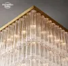 Cielo quadratische Kronleuchter, moderne Retro-LED-Glas-Hängeleuchten, Leuchte für Wohnzimmer, Schlafzimmer, Esszimmer, Decken-Pendelleuchten, Glanz