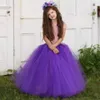 Gonne Ragazze Viola Lungo Tutu Gonne Bambini Fluffy Tulle Gonna Pettiskirts Underskirtd Bambini Festa di compleanno Costume Pography Gonne 230510