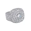 VVS D 컬러 Moissanite 다이아몬드 남자 반지 925 스털링 실버 손가락 Moissanite 약혼 반지