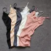 Camisoles Tanks Women's 70% Real Silk 30% Cotton Spets Camisole Top Vest Sleepwear Spaghetti Strap 3001 230510