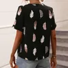 Women's Blouses Fashion Casual Top Skin-Touching Vintage Losse elegant T-shirt geplooide ademende tee streetwear