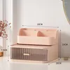 Storage Boxes Plastic Makeup Box Dust-proof Cosmetics Cotton Pads Lipstick Holder Organizer Jewelry Container Bathroom Case