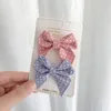 Hair Accessories 2 Pieces Of Children's Plaid Girl Little Art Small Fresh Bow Hairpin Baby Bangs