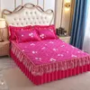 Saia da cama Rospa colaborada na cama grossa casa de renda em casa, lençóis de cama de cama de canteiros bordados de algodão na cama europeia espalhada 230510