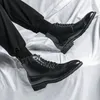 Business Boots Luxury Designer Office Formal Dress Shoes Men's Ankle Boots Pointed Toe Boots Casual for Men Botas Hombre