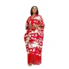 Etniska kläder Afrikanska klänningar för kvinnor Tassels Fashion Boubou Dashiki Ankara Outfits Evening Gown Abayas Printing Kaftan Robe 230510