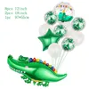 Party Decoration 1Set Giant Crocodile Foil Balloons Safari Animal Kids Birthday 32Inch Number Sequin Latex Globos Home Decorparty