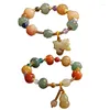 Bracelets porte-bonheur Jade doré naturel perles de citrouille perlées pour femmes dame cloche gourde pendentif Bracelet fait main bijoux fins