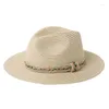 Breda brimhattar 2023 Fashion Toquilla Straw Women Panama Beach Sun Hat For Elegant Lady Summer Floppy Chapeu Feminino Fedora Sunbonnet