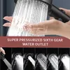 New 6 Modes Shower Head Adjustable High Pressure Water Saving Shower One-key Stop Water Massage Shower Head for Bathroom Accessories