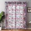 Gordijn paarse bloem woonkamer tule slaapkamer keuken raam 230510