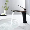 Bathroom Sink Faucets Black White Gold Basin Faucet Desk Mount Single Handle Tap With And Cold Mixer